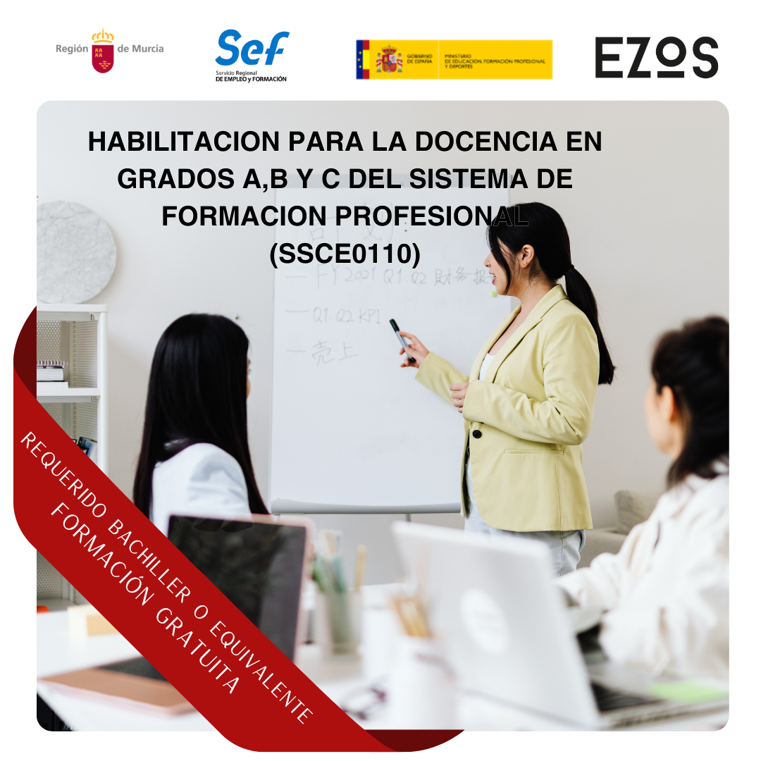 CURSO GRATIS ONLINE - Habilitación para la docencia en grados A,B y C del sistema de formación profesional